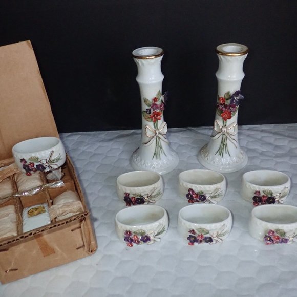Enesco Imports Made in Mexico Pair of Candlestick - Picture 1 of 12